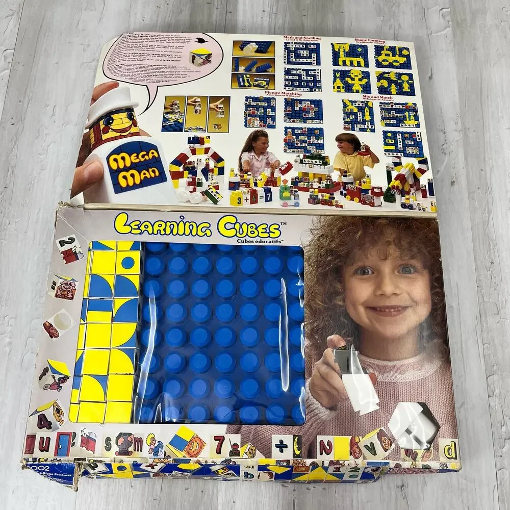 Vintage 1988 Ritvik Mega-Bloks 9002 Learning Cubes Alphabet